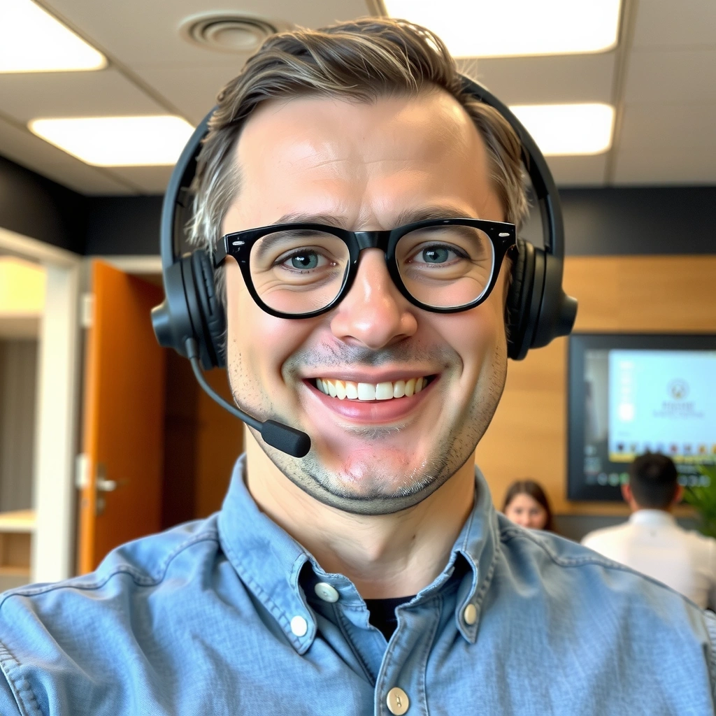 Professional portrait of a smiling, diverse team member in a modern office setting.