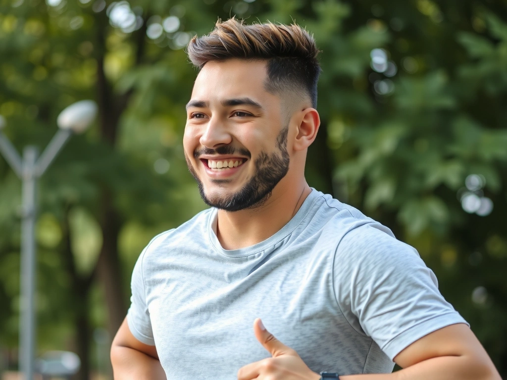 Man feeling energetic and healthy